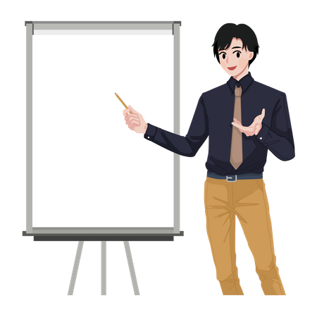 Man presenting something  Illustration