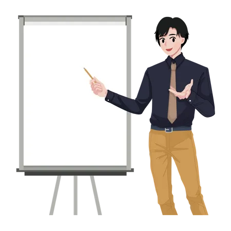 Man presenting something  Illustration