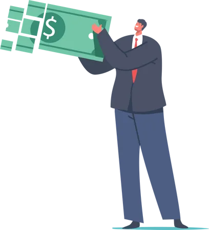 Man receiving money  Illustration