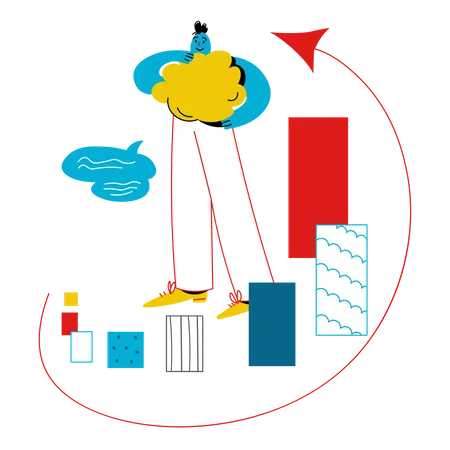 Man shows statistics  Illustration