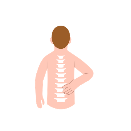 Man suffering from back pain  Illustration