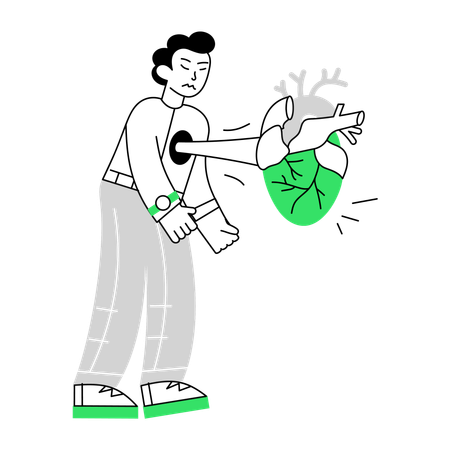 Man suffers from Cardiac Arrest  Illustration