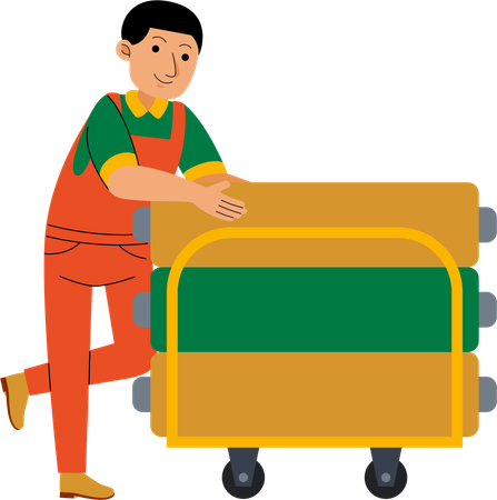 Man Textile Machinery Worker  イラスト