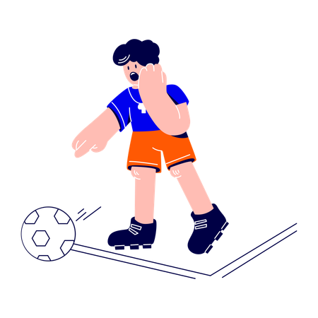 Man throws the ball out of touch  Illustration