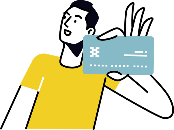 Man using card payment method  Illustration