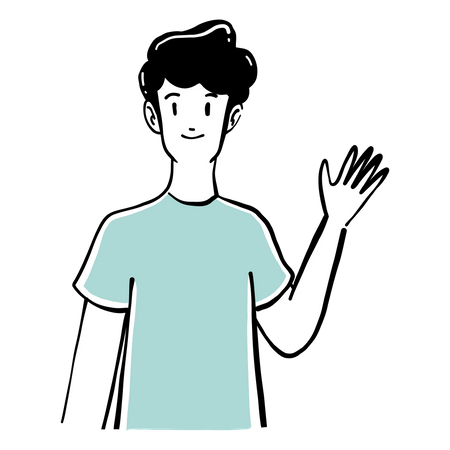 Man waiving hand  Illustration