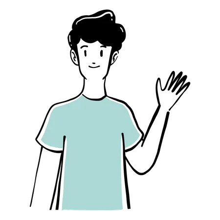 Man waiving hand  Illustration