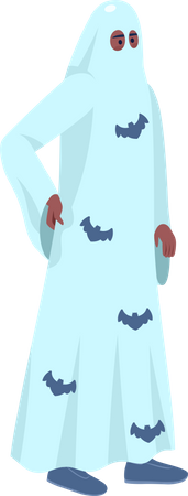 Man wearing ghost costume  Illustration