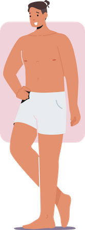 Man wearing shorts and posing  Illustration