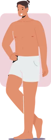 Man wearing shorts and posing  Illustration