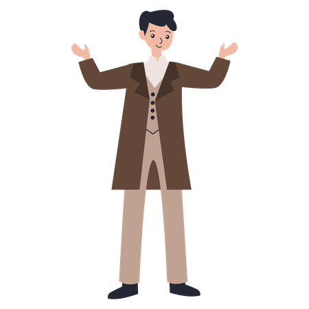 Man wearing Vintage Outfit  Illustration