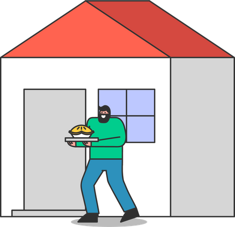 Man with Cake  Illustration