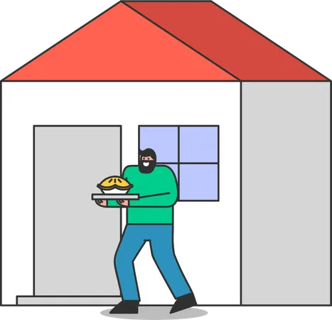 Man with Cake  Illustration