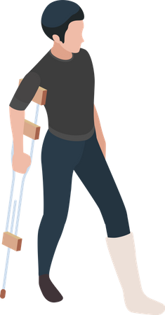 Man with Fractured leg  Illustration