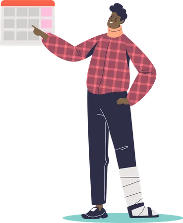 Man with injured leg  Illustration