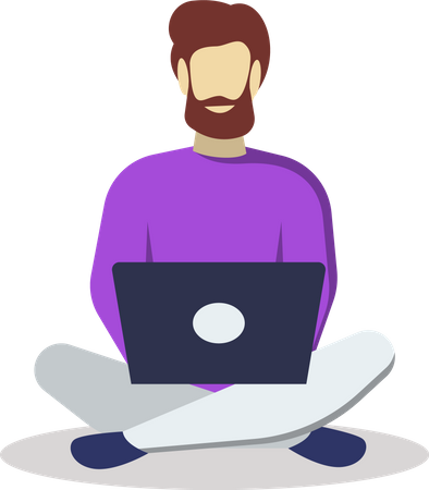 Man with laptop  Illustration