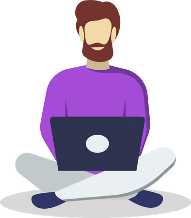 Man with laptop  Illustration