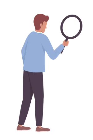 Man with magnifying glass  Illustration