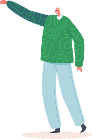 Man with raised hands  Illustration