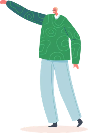 Man with raised hands  Illustration