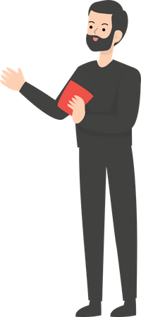 Man With Red Card  Illustration