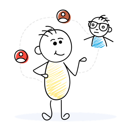 Mann unterhält sich mit seinen Kollegen  Illustration