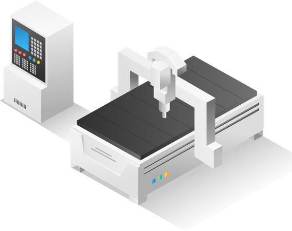 Máquina enrutadora cnc  Ilustración