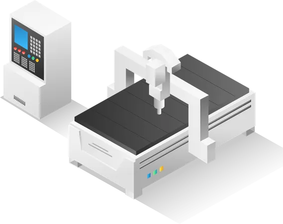 Máquina enrutadora cnc  Ilustración