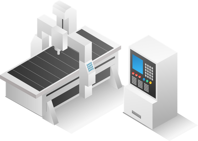 Máquina enrutadora cnc  Ilustración