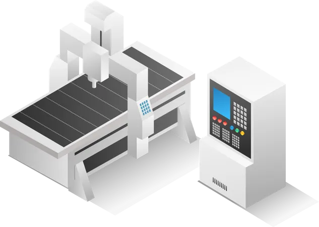 Máquina enrutadora cnc  Ilustración