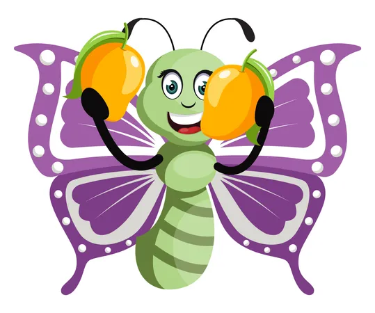 Mariposa con mango  Ilustración