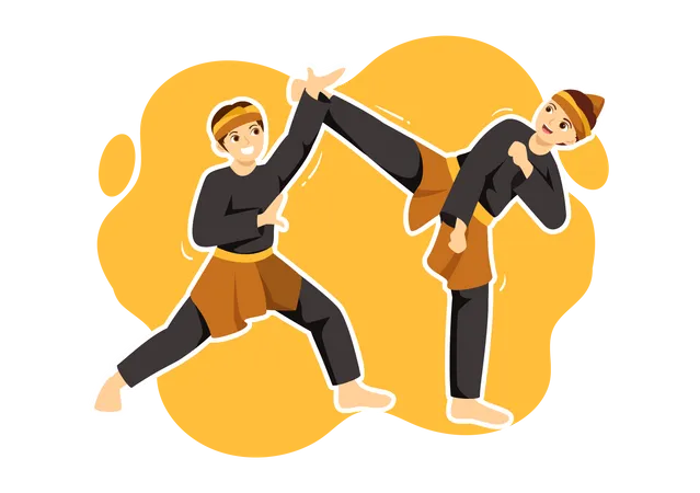 Martial Artist fighting  Illustration