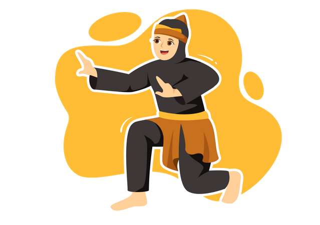 Martial Artist practicing  イラスト