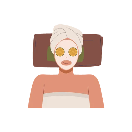 Masque facial au spa  Illustration