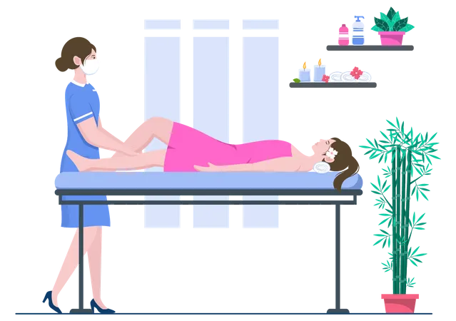 Massage des jambes  Illustration