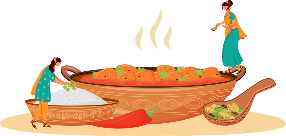 Matar paneer serving  Illustration