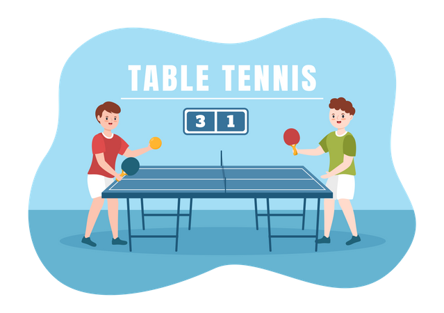 Match de tennis de table  Illustration