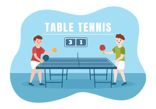 Match de tennis de table  Illustration