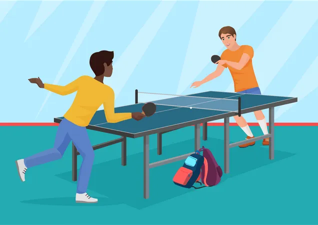 Match de tennis de table  Illustration