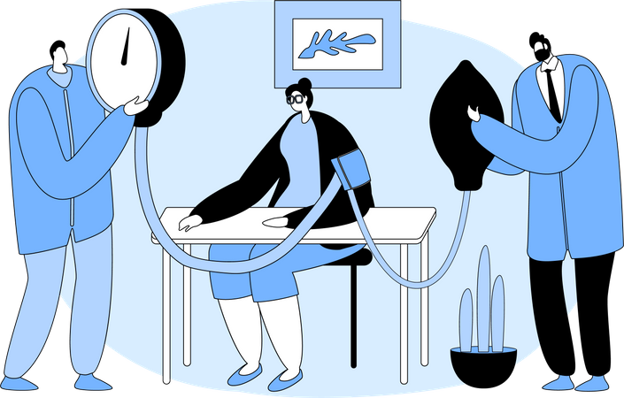 Measuring Blood Pressure  Illustration