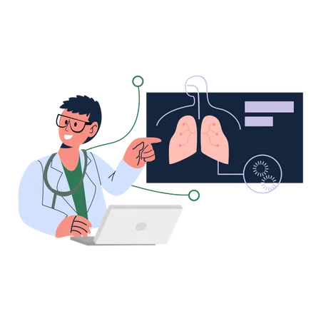 Rapport de diagnostic des médecins sur les poumons  Illustration