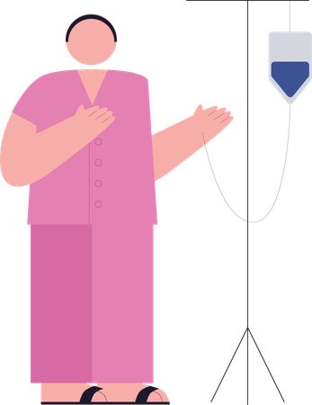 Medical  Patient with IV  イラスト