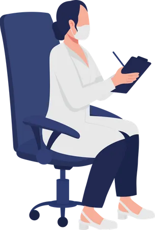 Medical specialist writing patient records  イラスト