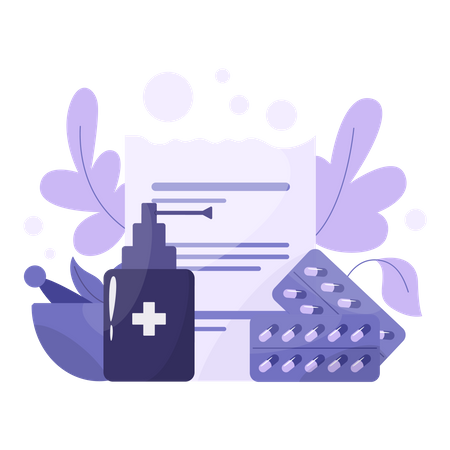 Medication and prescription form  Illustration