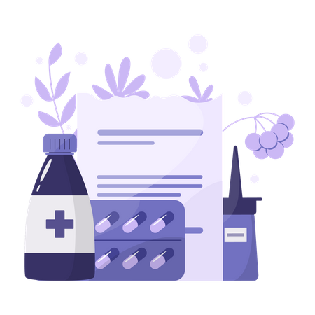 Medicine and prescription form  Illustration