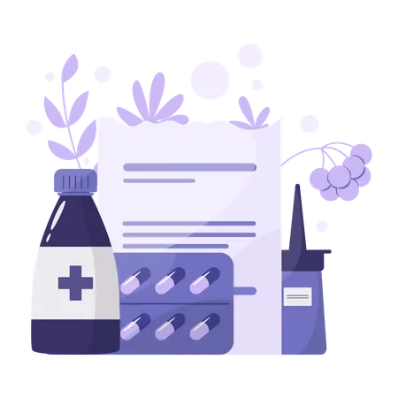 Medicine and prescription form  Illustration