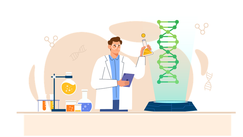 Investigación médica sobre el ADN  Ilustración