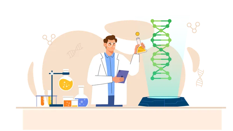 Investigación médica sobre el ADN  Ilustración