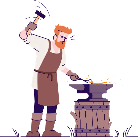 Medieval blacksmith  Illustration