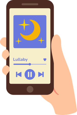 Menino guarda canção de ninar no celular para dormir profundamente  Ilustração